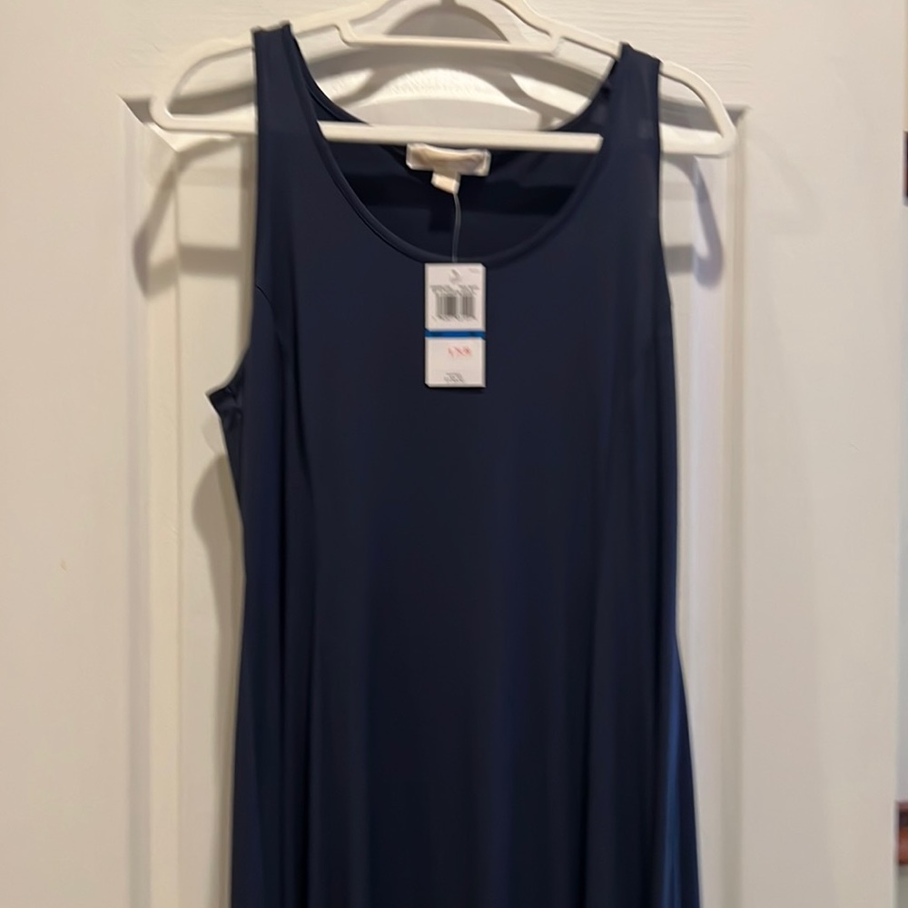 NWT and 100% authentic- MK True Navy Maxi Dress with split.